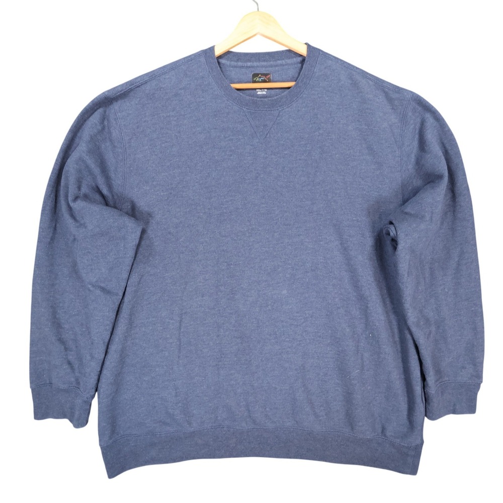 Greg Norman Sweatshirt Mens XXL Blue Excellent Crewneck Pullover Shark Logo
